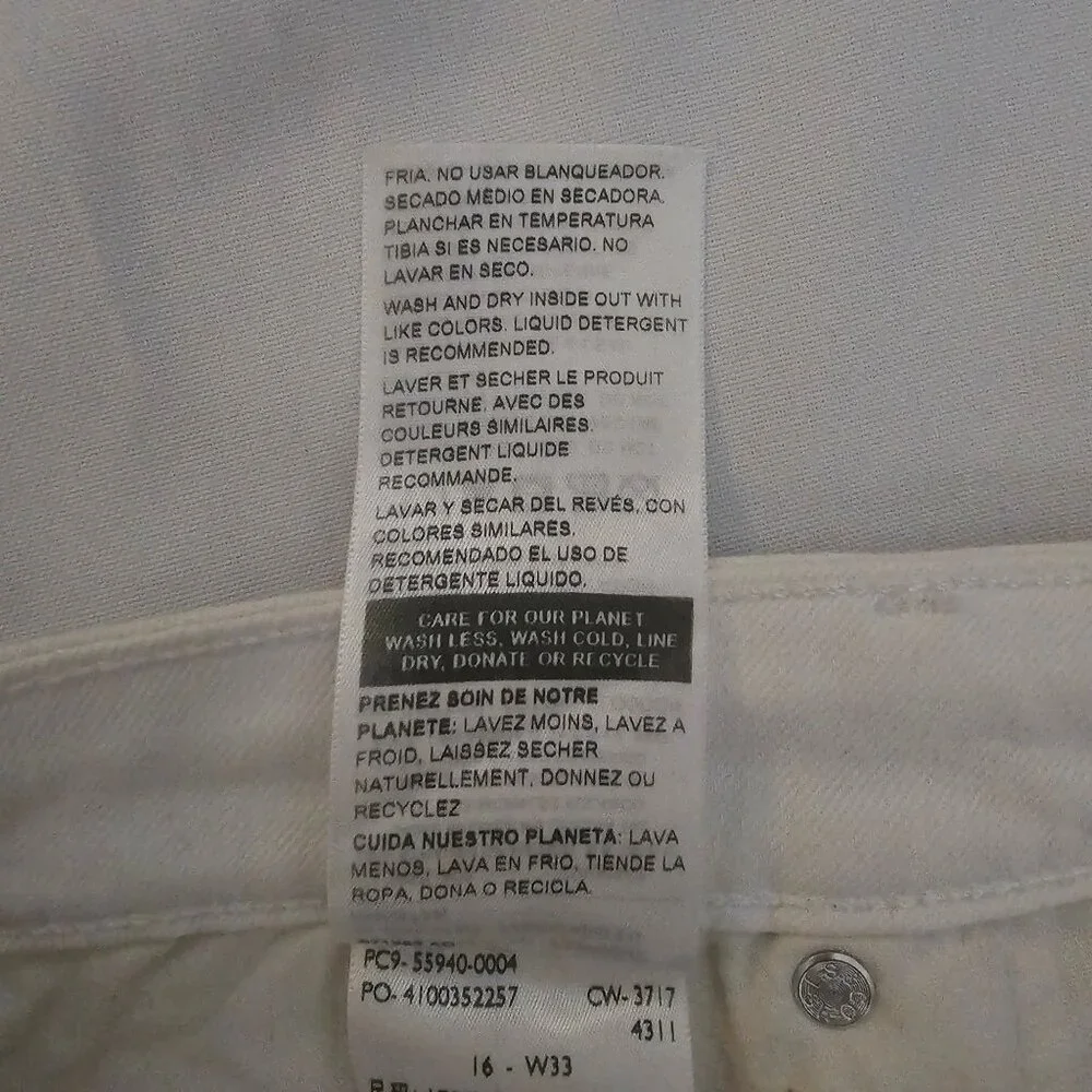 DENIZEN From Levi's High‎ Rise Denim Shorts White Women's Size 16 W33